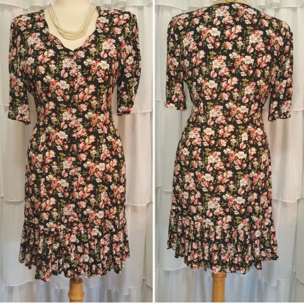 VTG LaBelle Floral Print Dress